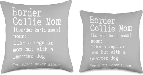 Vista 3 de Funny Border Collie Gifts Border Collie Mom Gifts Border Collie Definition Reg Mom but with a Smarter Dog Throw Pillow, 16 x 16 pulgadas, multicolor