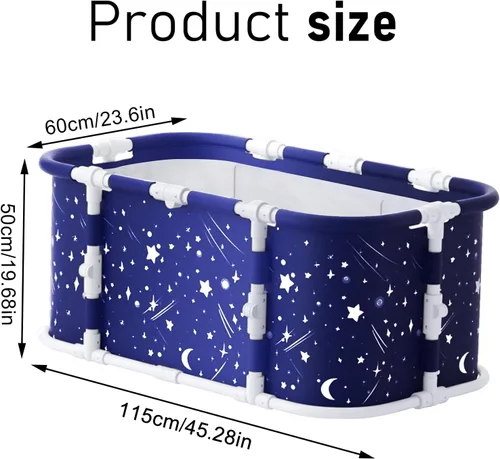 Vista 8 de Bañera portátil, bañera plegable de 45 pulgadas para adultos, baño familiar separado para spa, bañera de terapia para cabina de ducha, spa caliente