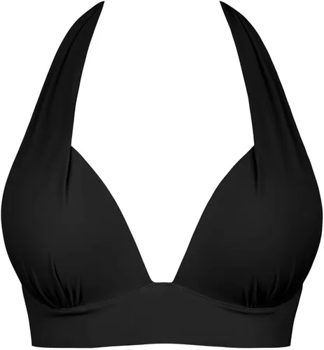 Vista 2 de Hilor Top de bikini push up para mujer, parte superior triangular sexy, traje de baño halter