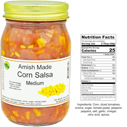 Vista 2 de Amish Made Salsa - Tarros de 2 a 16 oz (maíz mediano)