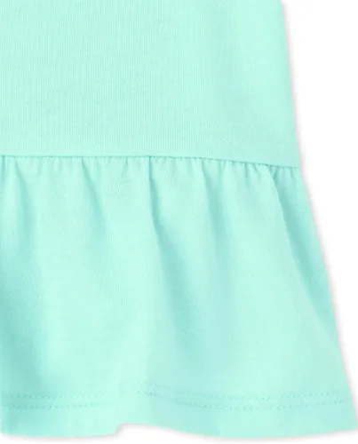 Vista 2 de The Children's Place baby girls The Children's Place - Paquete de 3 camisetas con volantes para niñas pequeñas, color aguamarina suave, talla 12-18