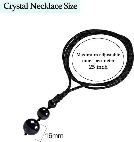 Vista 3 de Collares de cristal para mujeres y hombres, ojo de tigre, amatista y obsidiana, collar redondo para protección, cristales y piedras curativas