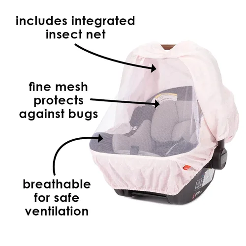 Vista 4 de Diono Funda para asiento de automóvil infantil, toldo universal de protección contra la intemperie para bebé, ajustable y transpirable con red