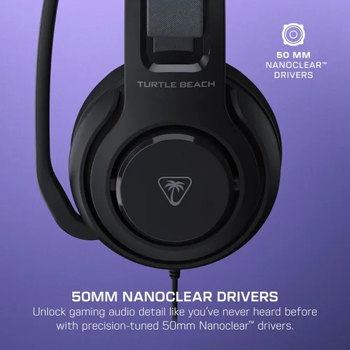 Vista 2 de Turtle Beach Atlas 200 - Auriculares con cable USB para PC, para PC, consolas de juegos, Xbox, PlayStation, controladores Nanoclear de 50 mm, audio