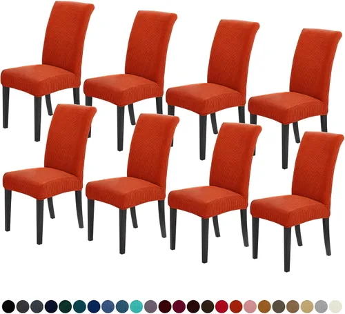 Vista 27 de Joccun - Juego de 2 fundas para sillas de comedor, fundas elásticas para sillas de comedor, fundas de asiento para sillas de comedor, funda de Negro