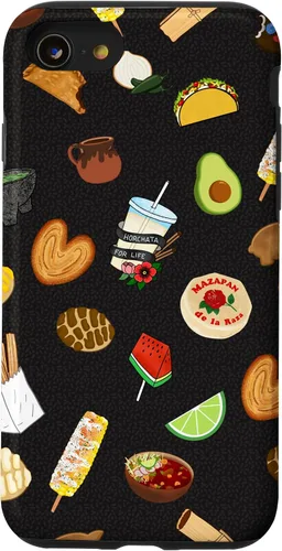 Vista 17 de Funda para iPhone 14 Pro Black Antojitos Mexican Food Latino Tacos Pan Dulce