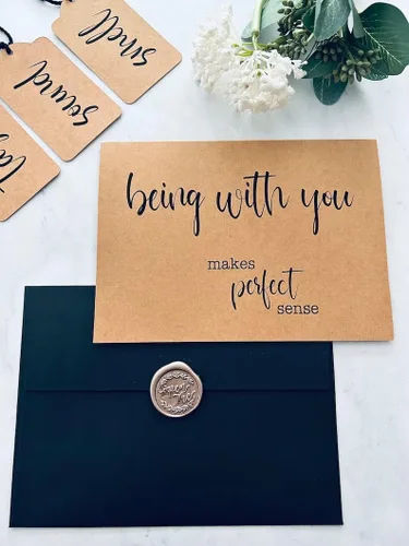 Vista 5 de Five 5 Senses - Juego de tarjetas de felicitación - Being with You Makes Perfect Sense, I Love You with All of My Senses - Tarjetas de aniversario
