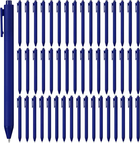 Vista 14 de 50 bolígrafos retráctiles a granel de 0.039 in, punta media, tinta negra, lindos bolígrafos de escritura suave, suministros escolares