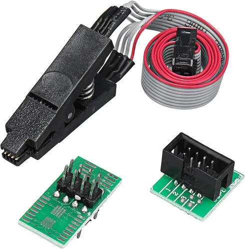 Vista 2 de AiTrip Programador USB EEPROM BIOS CH341A + Pinza SOIC8 + Adaptador 1.8V + Adaptador SOIC8 para Flash Serie 24 25