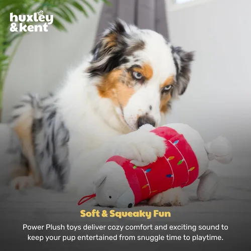 Vista 7 de Huxley & Kent Divertido juguete para perros con chirriante – Juguetes chirriantes de felpa para perros pequeños, medianos y grandes – Animal