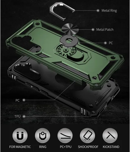 Vista 6 de Funda para Samsung A54 5G, Galaxy A54 5G con protector de pantalla HD, [grado militar de 16 pies a prueba de caídas], anillo protector a prueba