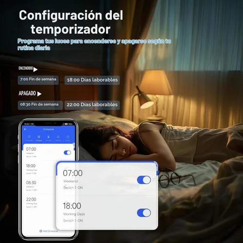 Vista 4 de BSEED Interruptor de luz inteligente, interruptor de luz WiFi Alexa de 1 banda con control remoto de aplicación y función de temporizador