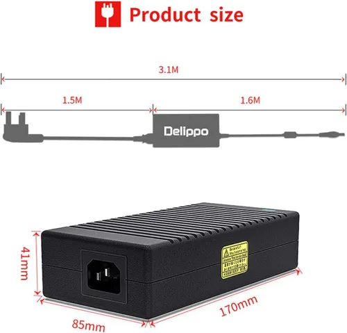 Vista 4 de Delippo Cargador adaptador de CA para portátil ASUS adp-230gb b ROG Zephyrus M GM501 GM501GS-XS74 ADP-230GB B GR8 II-6GT016Z ROG GR8 II-T094M GX501