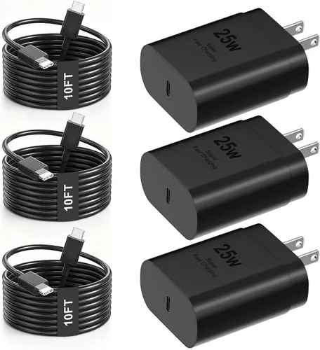 Vista 8 de Cargador rápido estupendo de Samsung tipo C 25W USB C cargador de pared de 1Paquete