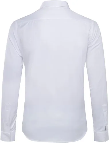 Vista 5 de Cloudstyle Camisa de Vestir para Hombre Ajuste Delgado con Botones a Rayas Camiseta a Cuadros