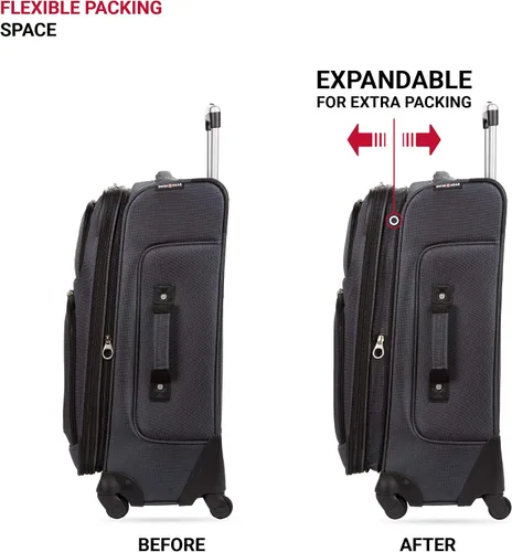 Vista 5 de SwissGear - Equipaje suave expandible Sion con ruedas Gris oscuro