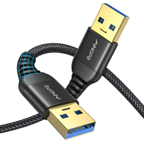 Vista 10 de AINOPE Cable USB a USB, cable USB 3.0 A a A macho a macho [nunca se rompe], cable tipo A de doble extremo compatible con cajas de disco duro, KVM