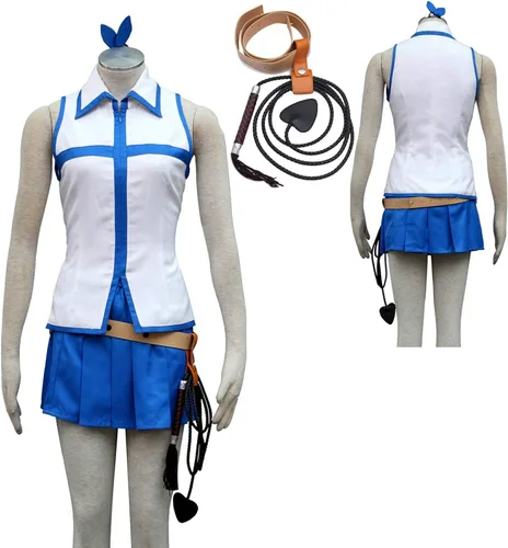 Vista 2 de Cosplay Life Fairy Tail Lucy Heartfilia Cosplay Costume - Team Natsu - Anime Character Merch - Unisex Adult Halloween Outfit