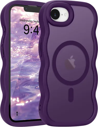 Vista 142 de Pepmune - Funda para iPhone 12 Pro Max con marco ondulado y estructura rígida, color mate claro, cubierta trasera unisex, compatible con Magsafe