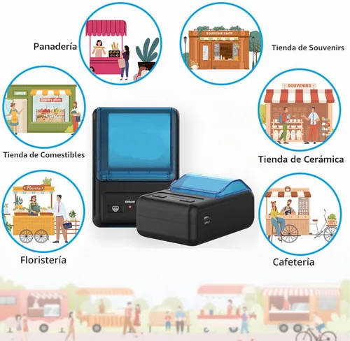 Vista 5 de No apto para iPhone/ipod/tablet/iPad/MAC, impresora de recibos Bluetooth, impresora térmica inalámbrica de 2.283 in para venta al por menor