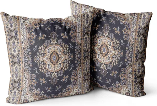 Vista 15 de Snycler Fundas de Almohada Decorativas Bohemias 16x16 pulgadas Juego de 2 Patrón de Alfombra Bohemia de Doble Cara Algodón Suave Funda de Cojín