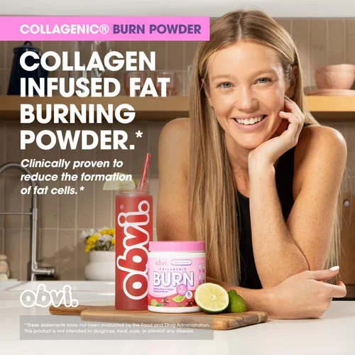 Vista 6 de Obvi Polvo de quemadura colagénica Mezcla de péptidos de colágeno con GBB, Ashwagandha y café verde Aumenta el metabolismo, la energía