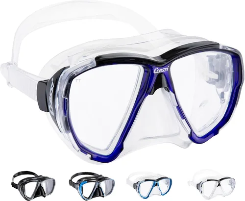 Vista 9 de Cressi Máscara de buceo para adultos con lente inclinada para buceo - Big Eyes: Made in Italy