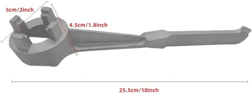 Vista 7 de Llave de tambor de aluminio con mango de agarre para tapas de 2" y 3/4" Abridor de barril para tambores de 10, 15, 20, 30, 50 y 55 galones