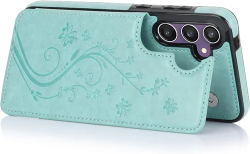 Vista 6 de Asuwish Funda de teléfono para Samsung Galaxy S23 FE 5G con protector de pantalla de vidrio templado y tarjetero con soporte para tarjetero, soporte