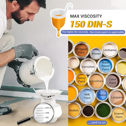 Vista 5 de BATAVIA - Pulverizador de pintura eléctrico HVLP, 40.6 fl. oz, potencia de 700W, 4 boquillas y 3 patrones de pulverización, ideal para hogar