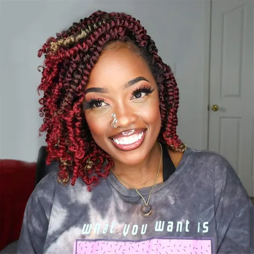 Vista 39 de TOYOTRESS Tiana Passion Twist Hair – 6 pulgadas, 2 piezas de trenzas de ganchillo pretrenzadas color negro natural, extensiones de cabello sintético