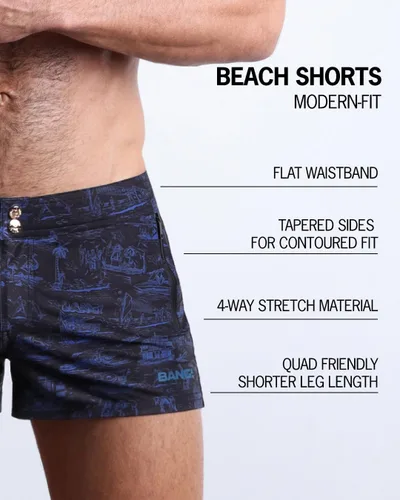 Vista 107 de Bang Men's Swimwear - Beach Shorts - Stretchy Quick-Dry All-Use Premium Swimsuit Trunk Square Cut