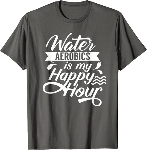 Vista 40 de Water Aerobics Is My Happy Hour Hobby Instructor Aqua Camiseta Negro