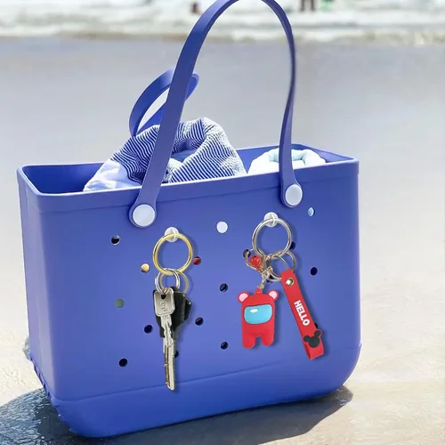 Vista 5 de BABORUI Llavero para bolsa Bogg, llavero ligero compatible con bolsas Bogg pequeñas y grandes, accesorio de dije para bolsa Bogg Bag Tote, dorado