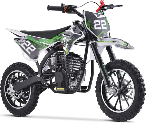 Vista 9 de MotoTec Demon - Motocicleta de motocross de gas para niños de 50 cc y 2 tiempos Blanco