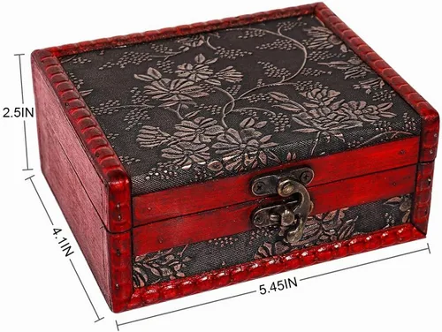 Vista 2 de Caja de madera de SiCoHome, pequeña, 5.46 pulgadas 5.46"-Clásico