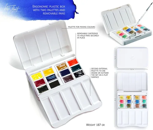 Vista 4 de White Nights Watercolour - Acuarelas de San Petersburgo, set de 12 paletas