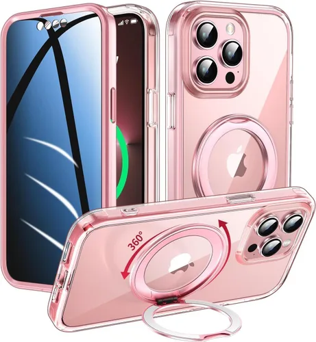 Vista 22 de Funda de privacidad para iPhone 13/iPhone 14 con soporte de 360° [protector de pantalla antiespía integrado] [compatible con MagSafe]