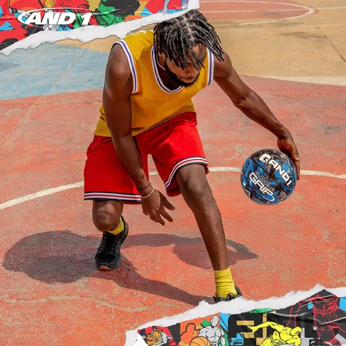Vista 4 de AND1 Supreme Grip - Pelota de baloncesto de goma de tamaño 7 (29.5 pulgadas) con construcción de canal profundo, pelota oficial de Streetball, hecha