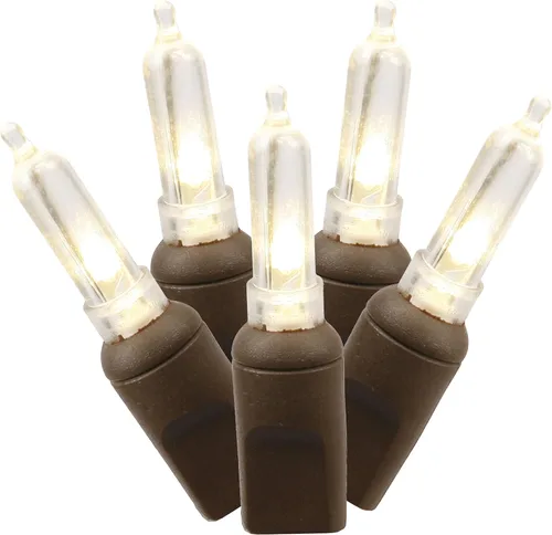 Vista 2 de Vickerman X6B7501PBG - Juego de 50 luces LED italianas de luz blanca cálida en cable marrón
