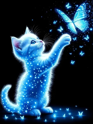 Vista 8 de Mosaflare Kits de pintura de diamantes 5D para adultos, arte de diamantes de gato en flor de cerezo para principiantes, pintura de taladro redondo