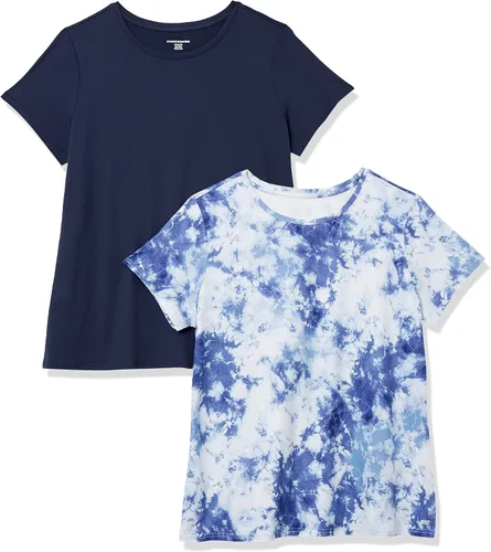 Vista 34 de Amazon Essentials Camiseta de manga corta con cuello redondo para mujer, de secado rápido, para entrenamiento, gimnasio, paquete múltiple