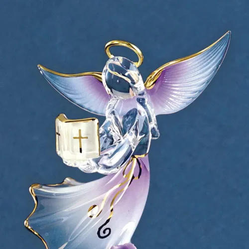 Vista 2 de Glass Baron Figura de ángel con la Biblia