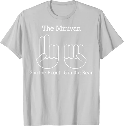 Vista 45 de The Minivan 2 In The Front 5 In The Rear Camiseta, Negro