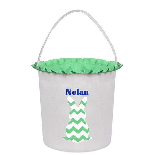 Vista 25 de Cestas de Pascua personalizadas para niños, cesta de caza de huevos de Pascua, bolsas de cesta de Pascua personalizadas, regalos de Pascua para verde