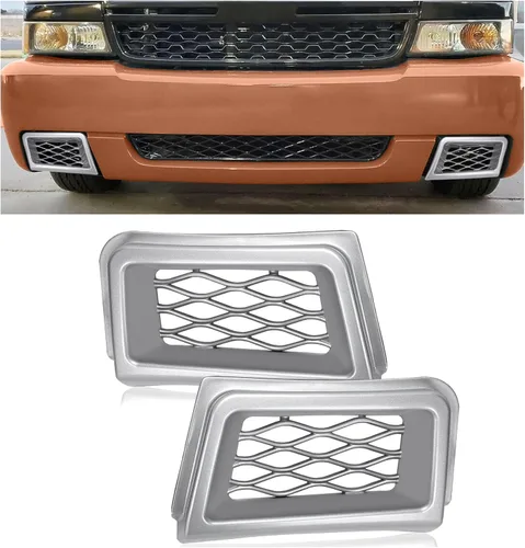 Vista 11 de HECASA Juego de conductos de aire de pinza compatible con Chevy Silverado 1500 2003-2007 negro parachoques delantero derecho e izquierdo conducto