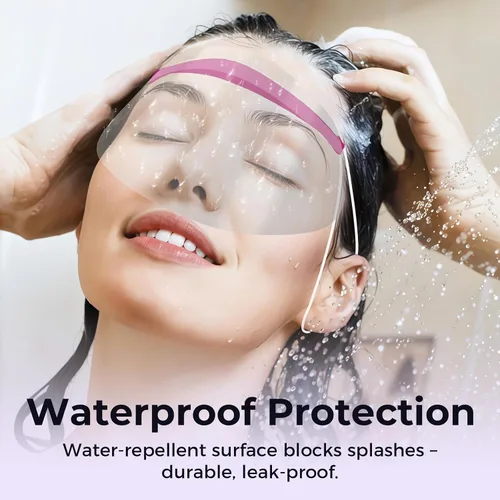Vista 6 de Wokyo 200 protectores faciales desechables, de plástico transparente, protector para la frente, tinte para el cabello, corte, protección de ojos 200