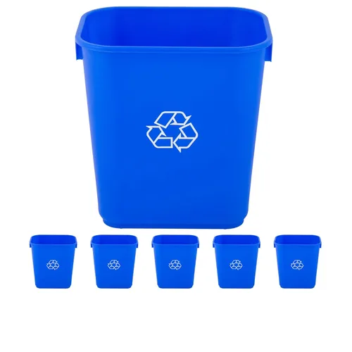 Vista 27 de Cubo de basura rectangular beige de 10 galones para restaurante, papelera comercial, papelera de plástico para oficina, cubo de basura para baño