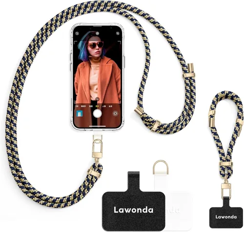 Vista 18 de 2 Almohadillas Cordón para Teléfono Ajustable Crossbody Correa para Cuello de Teléfono Celular Universal Cordón de Muñeca para Teléfono Móvil + 2pcs