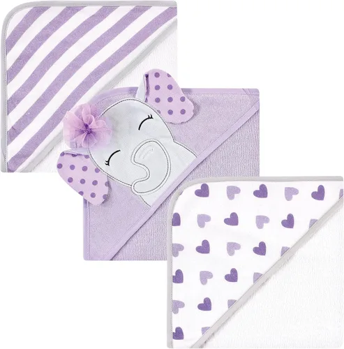 Vista 14 de Hudson Baby Toallas unisex con capucha de algodón para bebé, alfabeto, talla única